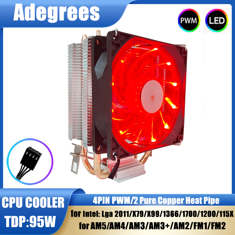Cpu Cooler - 2 Heat-pipes CPU Cooler Tower 3PIN/4PIN