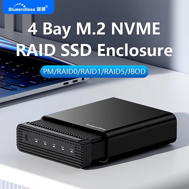 Aluminum M2 4-Bay USB4 Externa - đánh giá và giá Case Fan