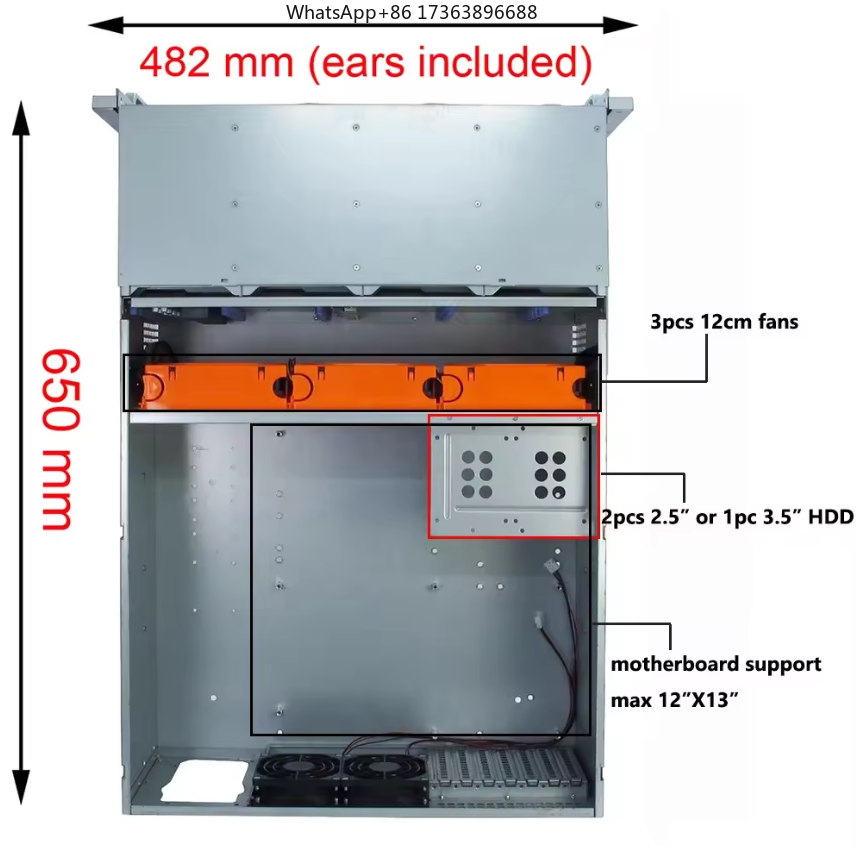 4U Rackmount Server Case 24 Ho - đánh giá và giá Case Fan